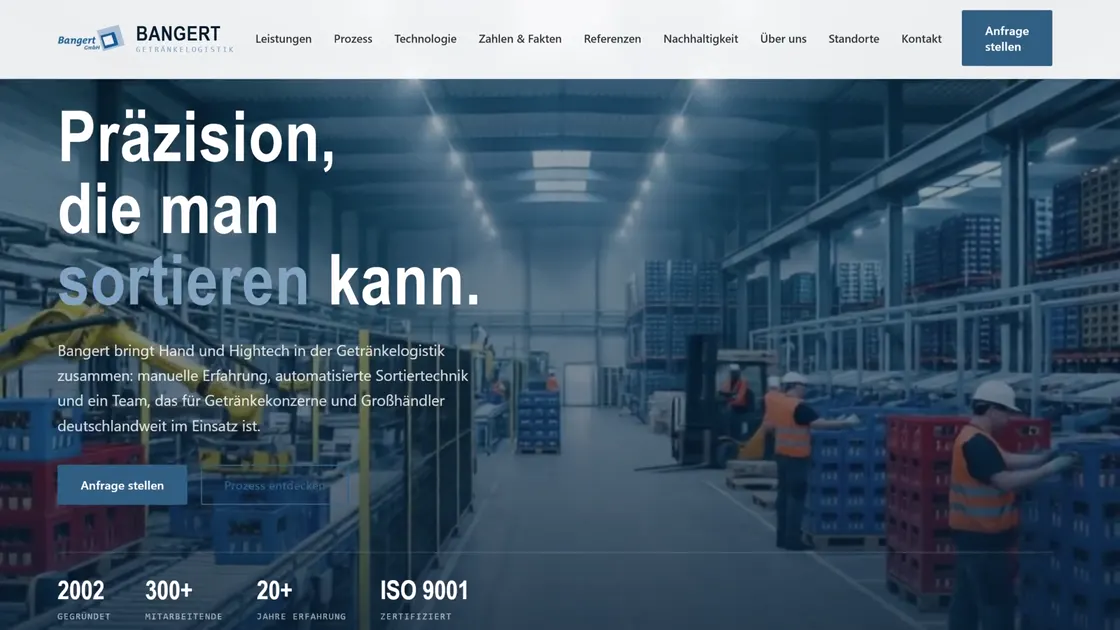 Website eines Getränkelogistikers aus Garrel