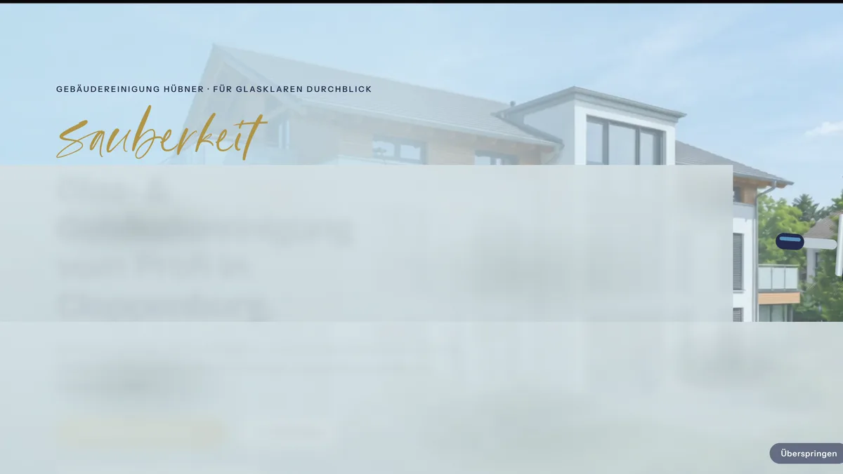 Startseite der Website von Gebäudereinigung Hübner